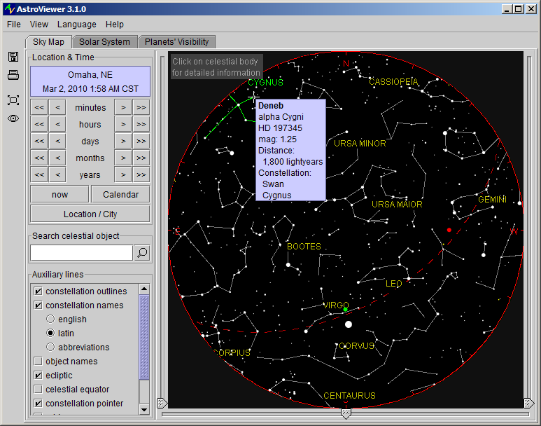 Interactive Sky Chart